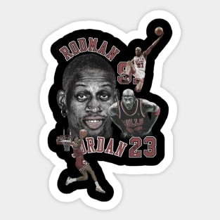 Dennis Rodman Bulls 91 & Michael Jordan 23 Vintage Sticker